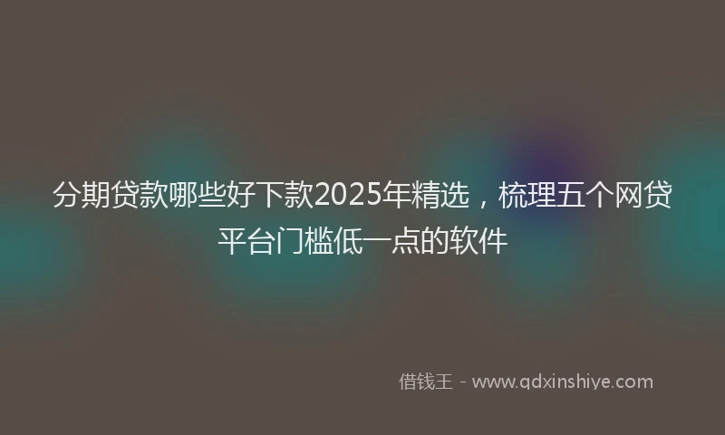 分期贷款哪些好下款2025年精选，梳理五个网贷平台门槛低一点的软件