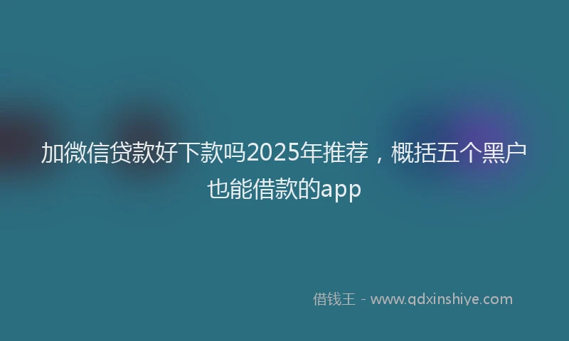 加微信贷款好下款吗2025年推荐，概括五个黑户也能借款的app
