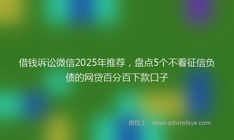 借钱诉讼微信2025年推荐，盘点5个不看征信负债的网贷百分百下款口子