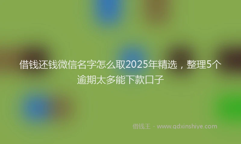 借钱还钱微信名字怎么取2025年精选，整理5个逾期太多能下款口子