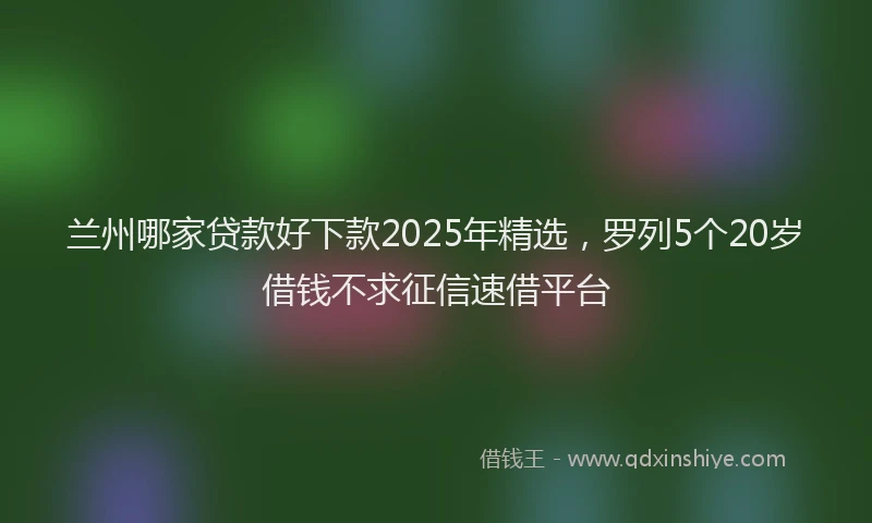 兰州哪家贷款好下款2025年精选，罗列5个20岁借钱不求征信速借平台