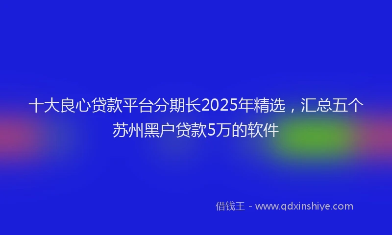 十大良心贷款平台分期长2025年精选，汇总五个苏州黑户贷款5万的软件