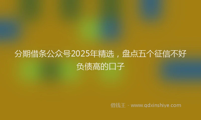 分期借条公众号2025年精选，盘点五个征信不好负债高的口子