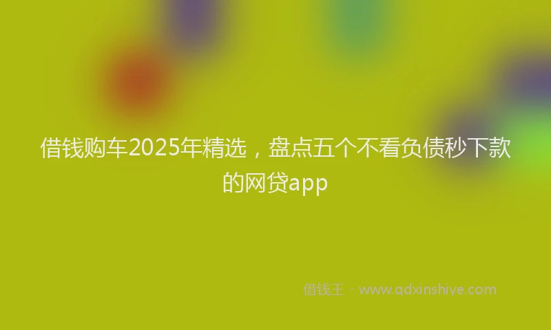 借钱购车2025年精选，盘点五个不看负债秒下款的网贷app