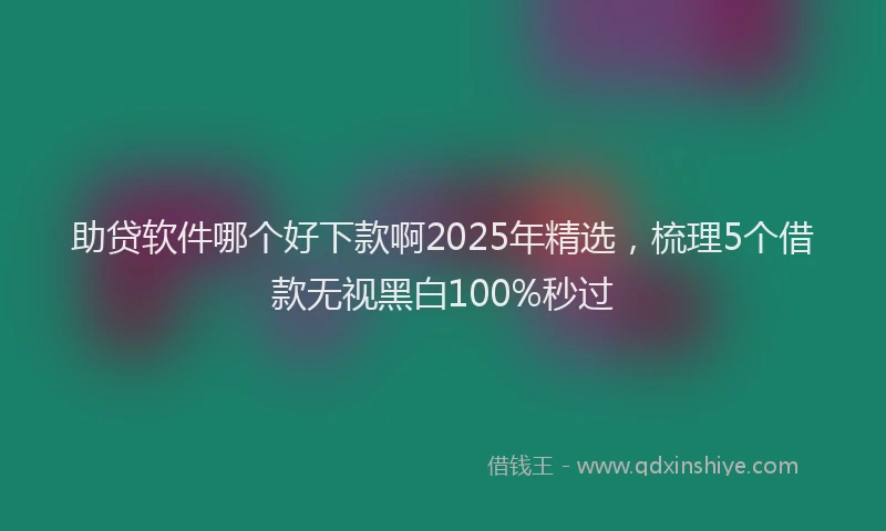 助贷软件哪个好下款啊2025年精选，梳理5个借款无视黑白100%秒过