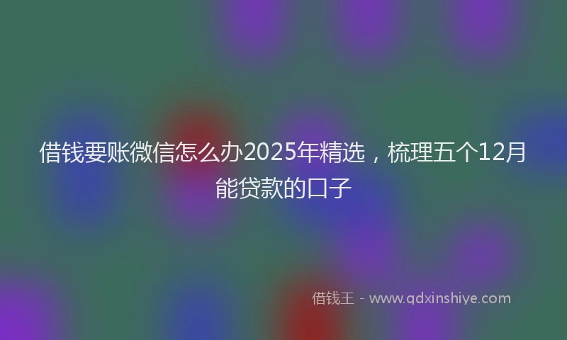 借钱要账微信怎么办2025年精选，梳理五个12月能贷款的口子