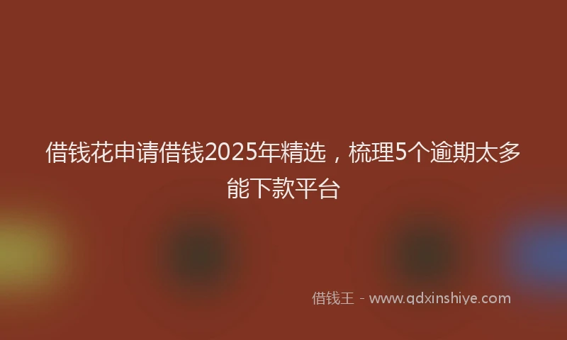 借钱花申请借钱2025年精选，梳理5个逾期太多能下款平台
