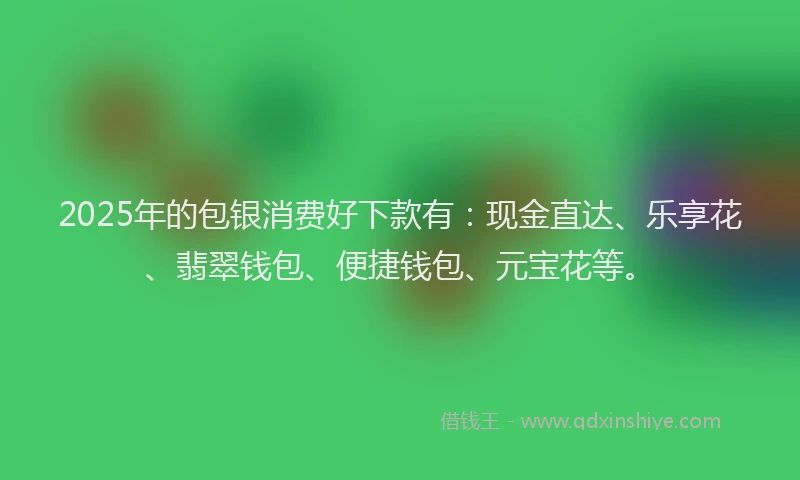 2025年的包银消费好下款有：现金直达、乐享花、翡翠钱包、便捷钱包、元宝花等。