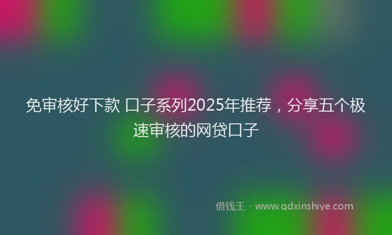 免审核好下款 口子系列2025年推荐，分享五个极速审核的网贷口子