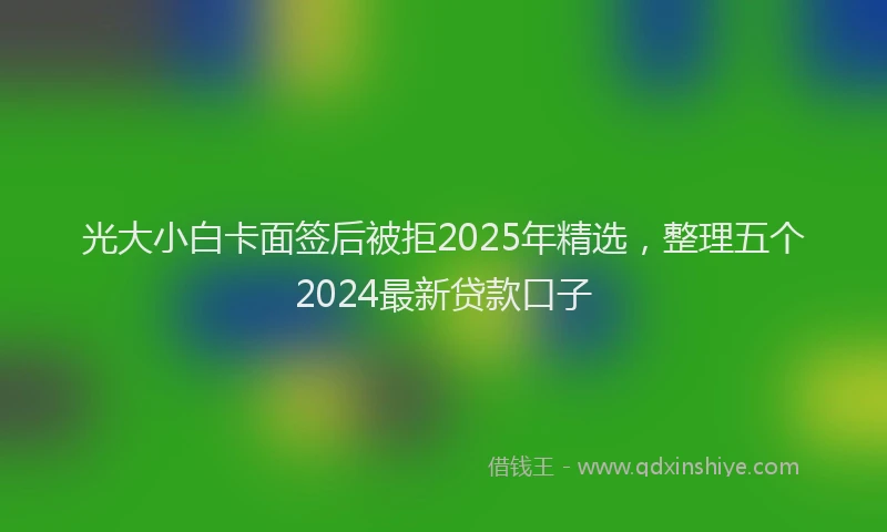 光大小白卡面签后被拒2025年精选，整理五个2024最新贷款口子