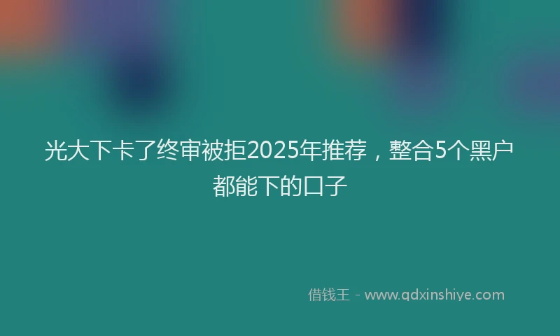 光大下卡了终审被拒2025年推荐，整合5个黑户都能下的口子