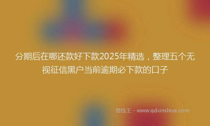 分期后在哪还款好下款2025年精选，整理五个无视征信黑户当前逾期必下款的口子