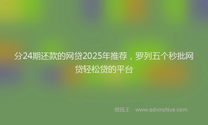 分24期还款的网贷2025年推荐，罗列五个秒批网贷轻松贷的平台