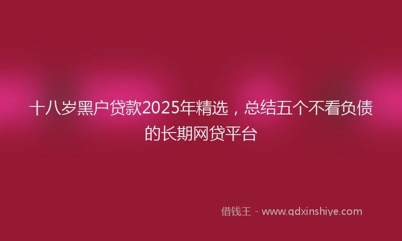 十八岁黑户贷款2025年精选，总结五个不看负债的长期网贷平台