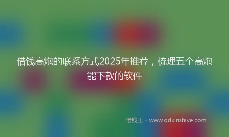 借钱高炮的联系方式2025年推荐，梳理五个高炮能下款的软件