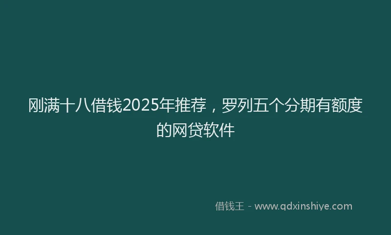刚满十八借钱2025年推荐，罗列五个分期有额度的网贷软件
