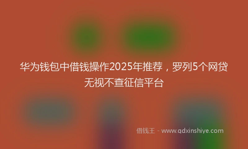 华为钱包中借钱操作2025年推荐，罗列5个网贷无视不查征信平台