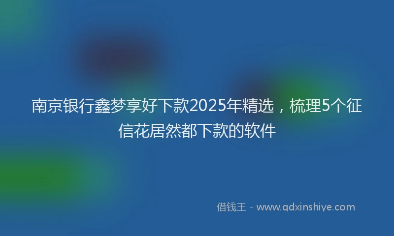 南京银行鑫梦享好下款2025年精选，梳理5个征信花居然都下款的软件