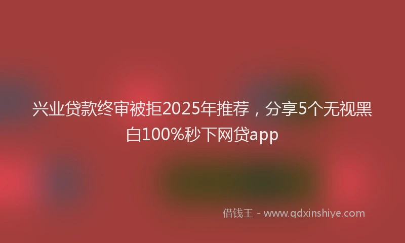 兴业贷款终审被拒2025年推荐，分享5个无视黑白100%秒下网贷app