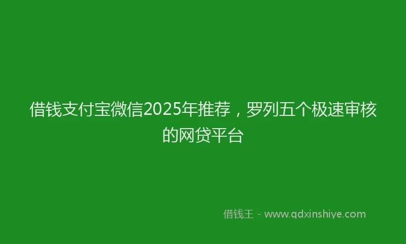 借钱支付宝微信2025年推荐，罗列五个极速审核的网贷平台