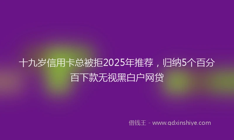 十九岁信用卡总被拒2025年推荐，归纳5个百分百下款无视黑白户网贷