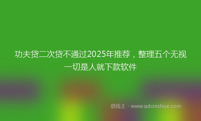 功夫贷二次贷不通过2025年推荐，整理五个无视一切是人就下款软件