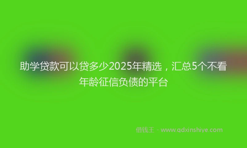 助学贷款可以贷多少2025年精选，汇总5个不看年龄征信负债的平台