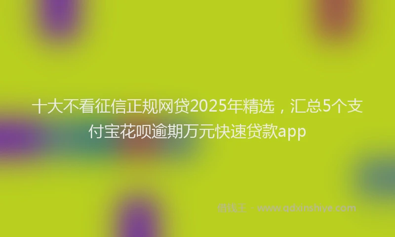 十大不看征信正规网贷2025年精选，汇总5个支付宝花呗逾期万元快速贷款app