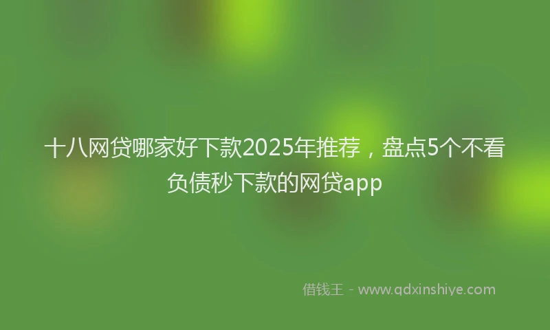 十八网贷哪家好下款2025年推荐，盘点5个不看负债秒下款的网贷app