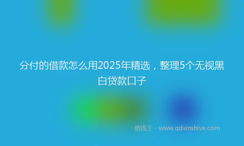 分付的借款怎么用2025年精选，整理5个无视黑白贷款口子