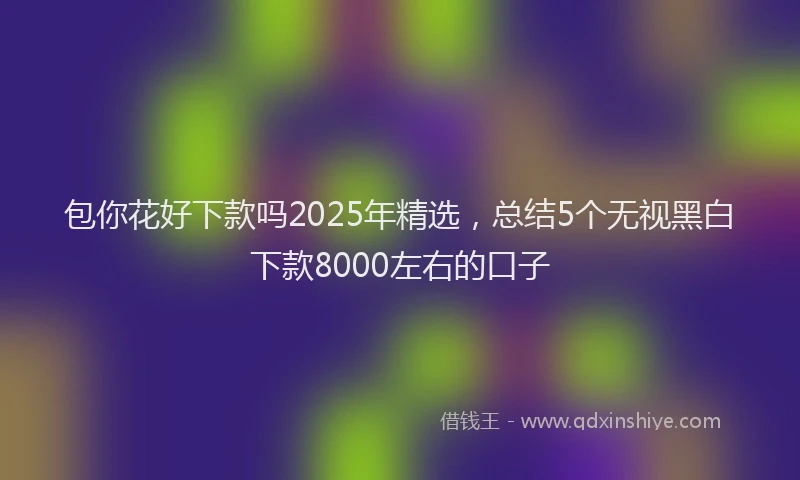 包你花好下款吗2025年精选，总结5个无视黑白下款8000左右的口子