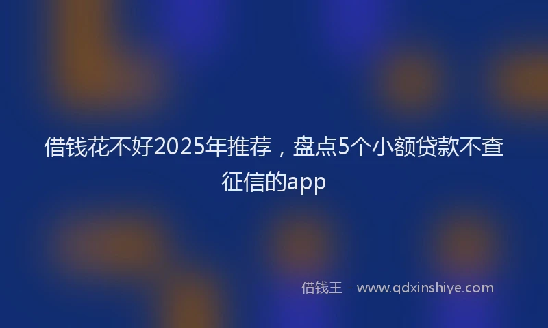 借钱花不好2025年推荐，盘点5个小额贷款不查征信的app