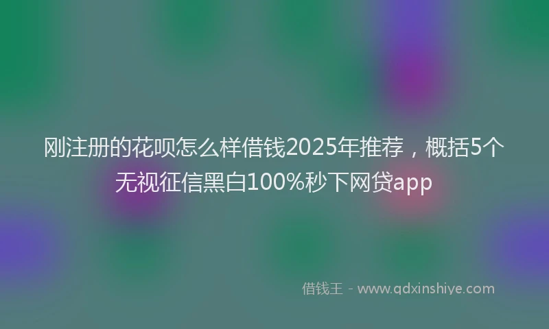 刚注册的花呗怎么样借钱2025年推荐，概括5个无视征信黑白100%秒下网贷app