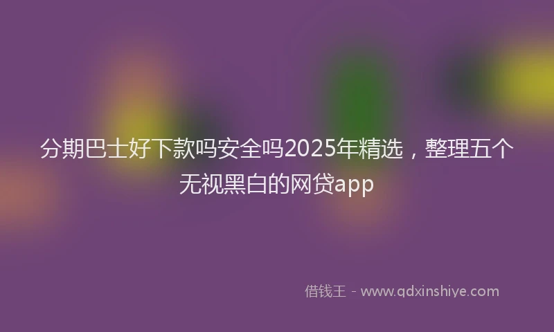 分期巴士好下款吗安全吗2025年精选，整理五个无视黑白的网贷app