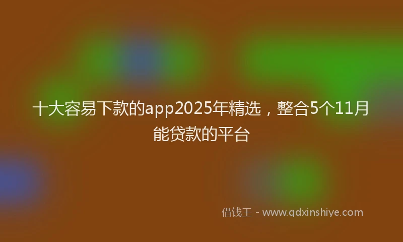 十大容易下款的app2025年精选，整合5个11月能贷款的平台