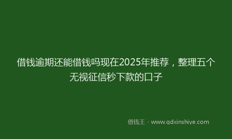 借钱逾期还能借钱吗现在2025年推荐，整理五个无视征信秒下款的口子