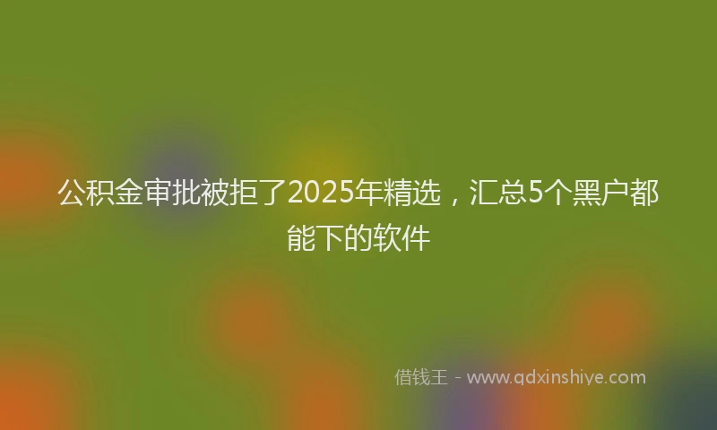公积金审批被拒了2025年精选，汇总5个黑户都能下的软件