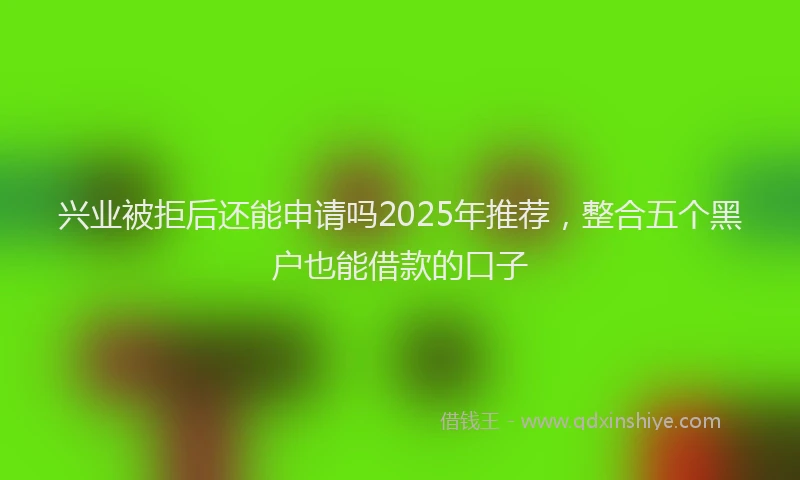 兴业被拒后还能申请吗2025年推荐，整合五个黑户也能借款的口子