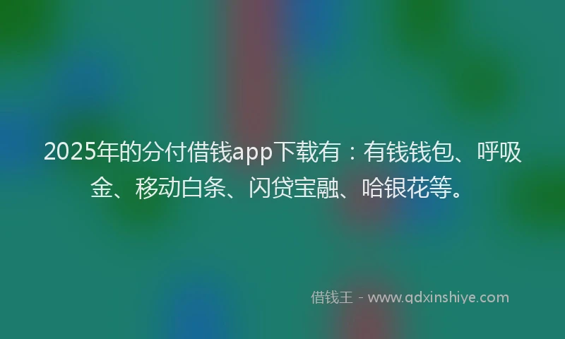 2025年的分付借钱app下载有：有钱钱包、呼吸金、移动白条、闪贷宝融、哈银花等。