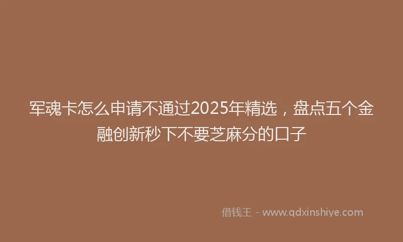 军魂卡怎么申请不通过2025年精选，盘点五个金融创新秒下不要芝麻分的口子