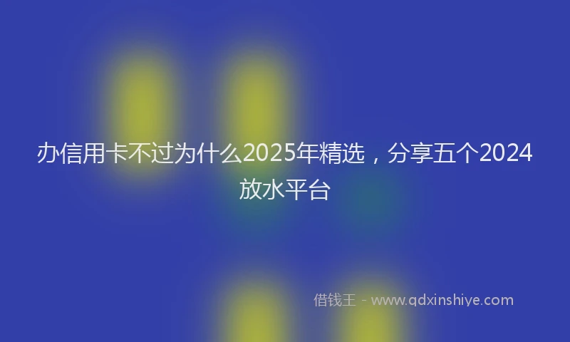 办信用卡不过为什么2025年精选，分享五个2024放水平台
