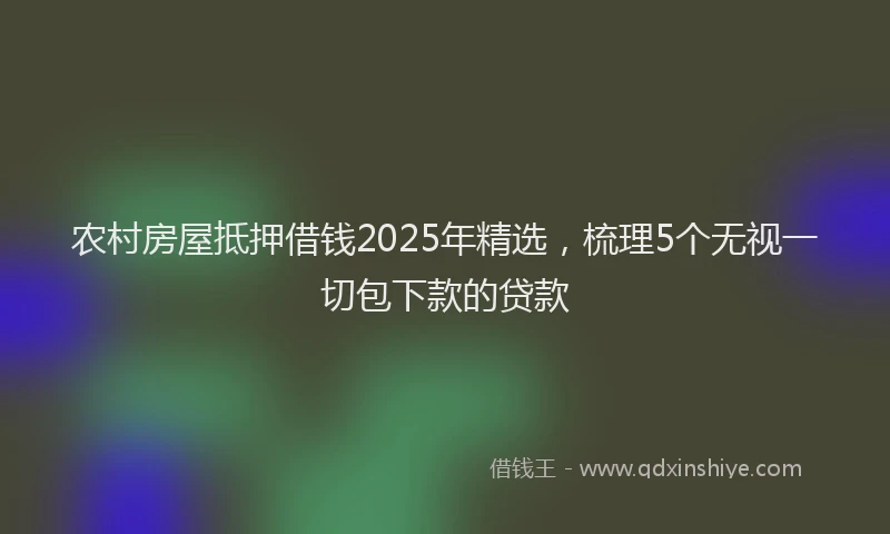 农村房屋抵押借钱2025年精选，梳理5个无视一切包下款的贷款