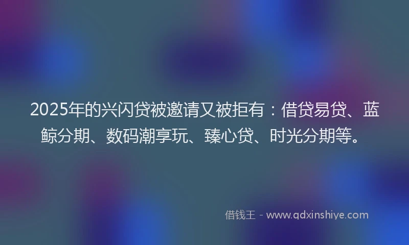 2025年的兴闪贷被邀请又被拒有：借贷易贷、蓝鲸分期、数码潮享玩、臻心贷、时光分期等。