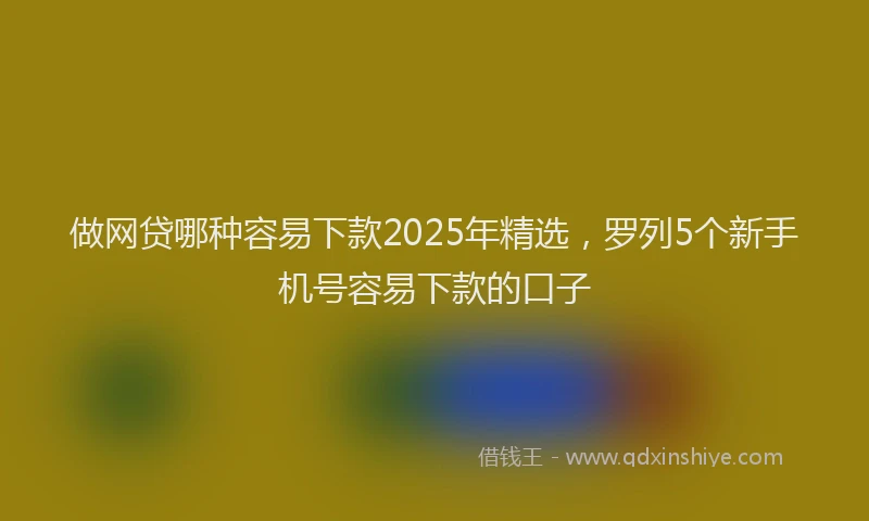 做网贷哪种容易下款2025年精选，罗列5个新手机号容易下款的口子
