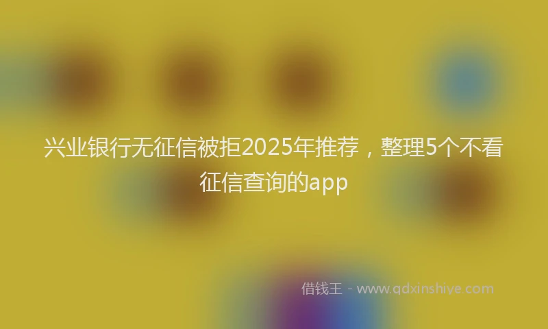 兴业银行无征信被拒2025年推荐，整理5个不看征信查询的app