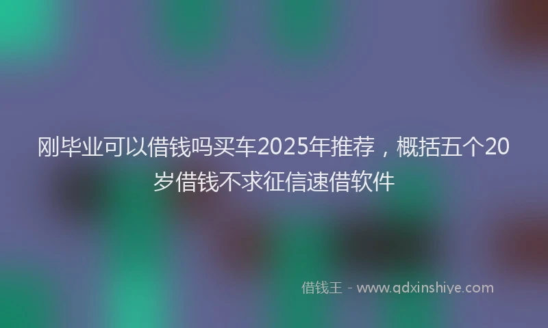 刚毕业可以借钱吗买车2025年推荐，概括五个20岁借钱不求征信速借软件