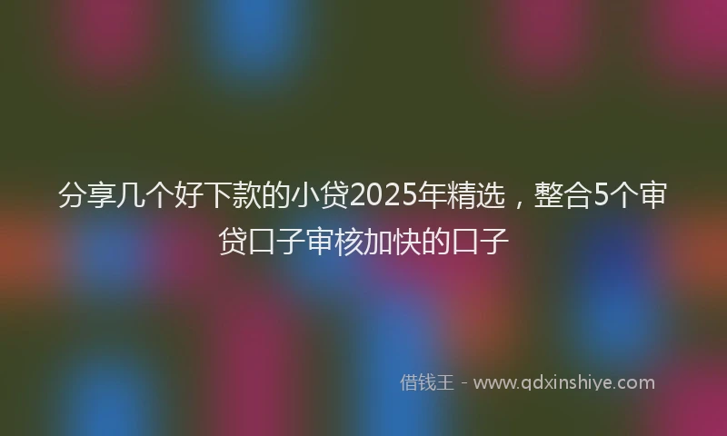 分享几个好下款的小贷2025年精选，整合5个审贷口子审核加快的口子