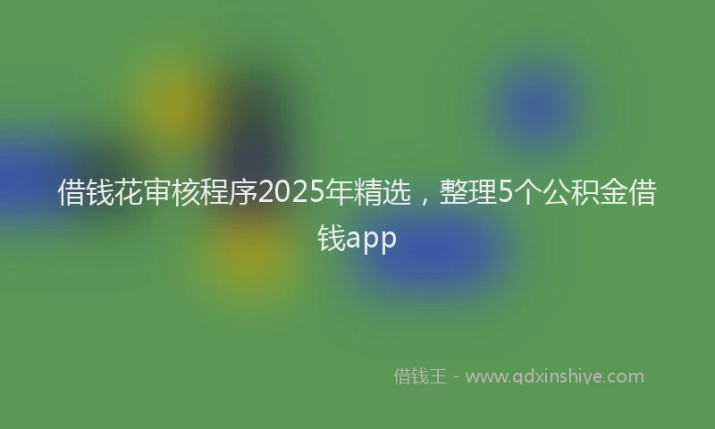借钱花审核程序2025年精选，整理5个公积金借钱app