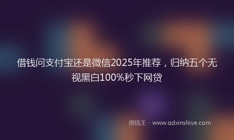 借钱问支付宝还是微信2025年推荐，归纳五个无视黑白100%秒下网贷