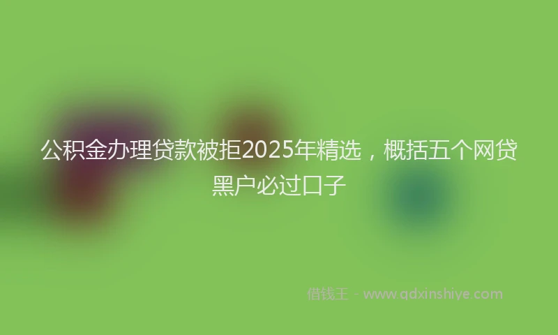 公积金办理贷款被拒2025年精选，概括五个网贷黑户必过口子